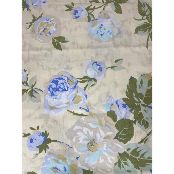 2 Vintage Wondercale Springmaid Standard Blue Floral Cabbage Roses Pillowcases - Picture 2 of 9